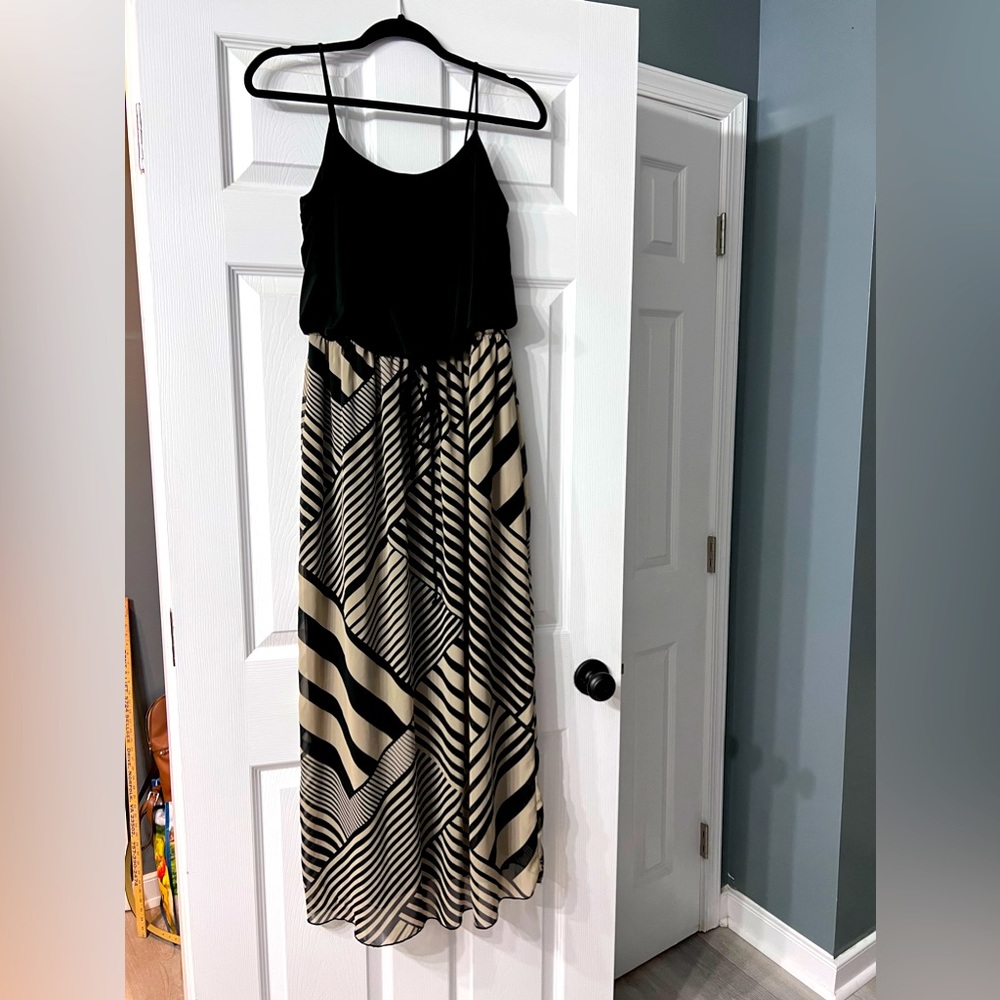 Black and Tan maxi dress, size 8
